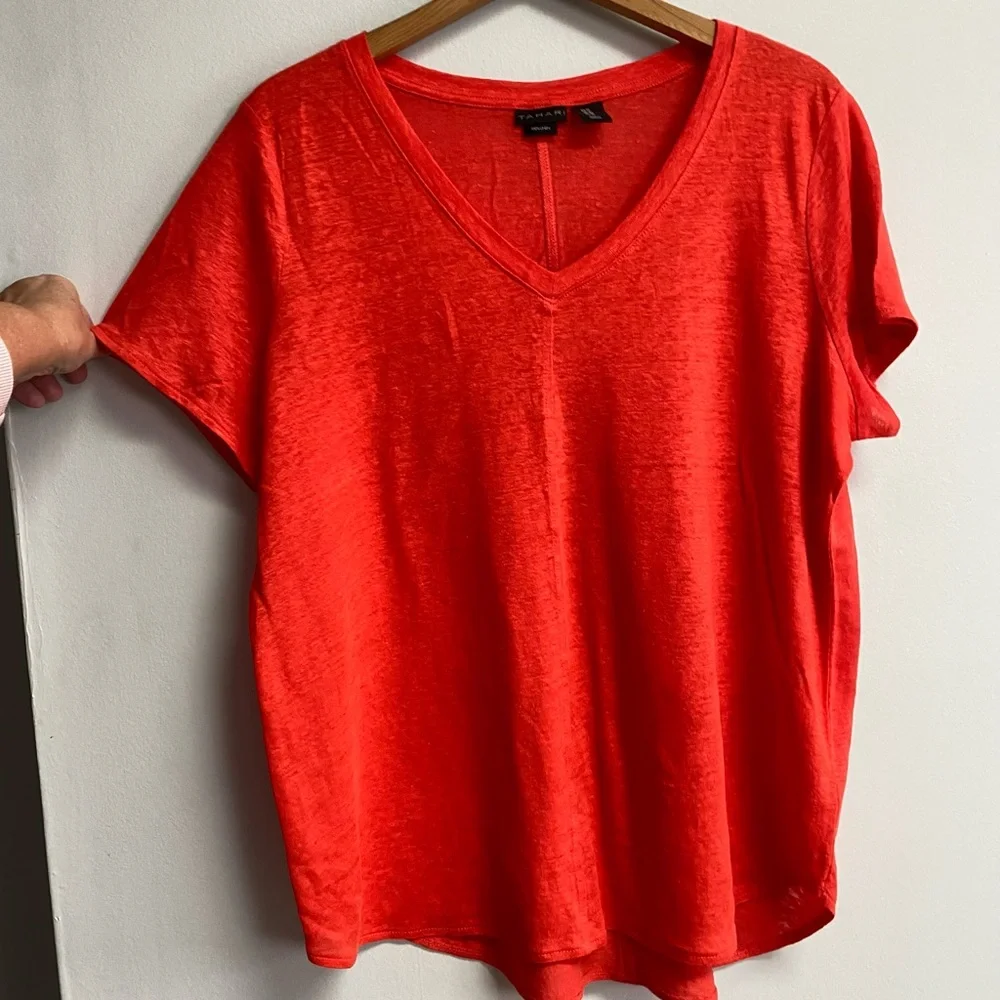 TAHARI 100% LINEN TOP - 1X - Picture 3 of 8
